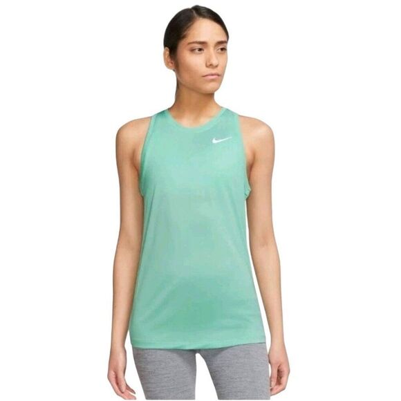 Nike Womens Running Racerback XS Dri-Fit Tank Mint Green Activewear Run Gym Top - Picture 1 of 5